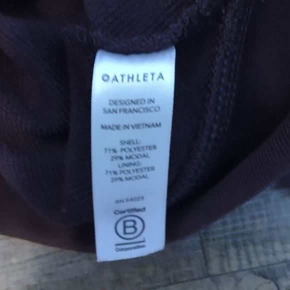 Athleta Woman's Steady State Crop Modal Blend Sweatshirt Antique Burgundy Small - Picture 7 of 8